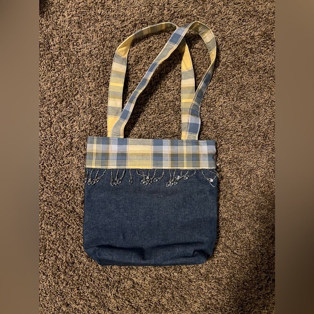 Handmade Denim Purse with Beads